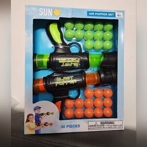 NEW Play Right Air Popper toy Set 2 Air Popper Guns and 36 Balls age 6+  NIB